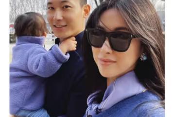 朱珠曬馬場家庭日，陪老公騎馬互動溫馨，1歲女兒快趕上爸爸腿長