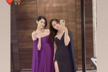 何超欣曬與嫂子奚夢瑤合影,珠光寶氣,與香港名媛林恬兒同框比美