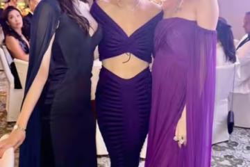 奚夢瑤帶何超欣林恬兒參加婚禮,小腹微凸被問是不是懷第三胎