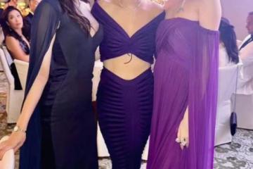 奚夢瑤帶何超欣林恬兒參加婚禮,小腹微凸被問是不是懷第三胎