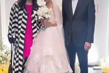 49歲主持人陳蕾二婚嫁教授,披潔白頭紗笑開懷,與前夫同學育一女