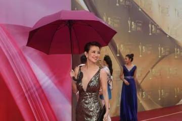 撒貝寧前女友現身紅毯！42歲的女人身穿金色長裙，比章子怡