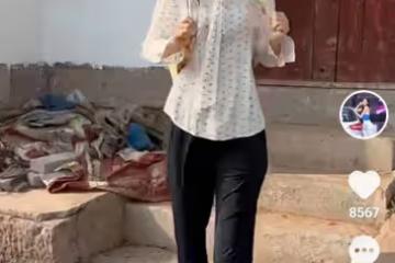 車模李涼涼跌落神壇，回家鄉扮村姑確實像村姑，毫無女神氣質
