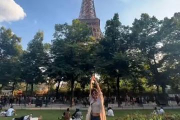 陳思誠陪小女友法國度假，阮巨穿露臍裝嘟嘴索吻，打卡艾菲爾鐵塔