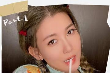 李彩樺豪宅內玩滑板，穿黑色弔帶徹底放開秀身材，沒生過娃就是美