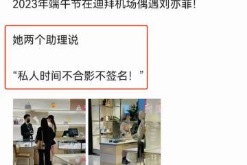 劉亦菲杜拜被偶遇，逛奢侈品店2個助理隨行，拒絕合影簽名惹爭議