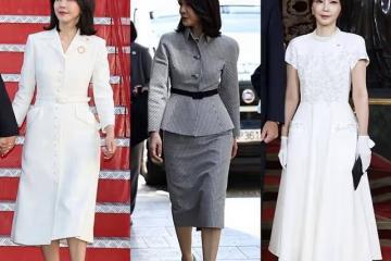 金建希歡迎印尼總統夫婦！西裝配花裙又美又美，摘下東西又變美了