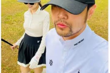 周杰倫帶老婆打高爾夫,與昆凌比耶賣萌狂撒糖,結婚8年甜蜜如初