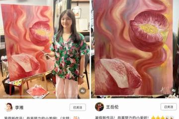 李湘王岳倫同時曬女兒繪畫作品，二人齊回北京，陪王詩齡共度暑假