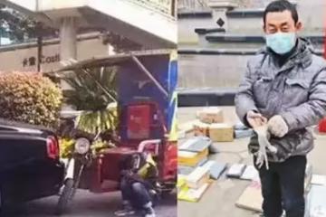 快遞小哥撞壞豪車，被索賠30萬，小哥摘下口罩，車主連忙向他賠罪