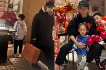 應采兒一家過年逛街，Jasper長高不少，hoho正臉曝光
