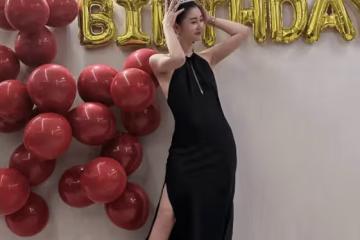 李小萌豪宅慶38歲生日，穿露背裙戴皇冠似公主，王雷送花一臉深情