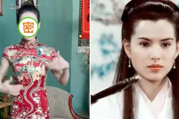 55歲李若彤近照曝光！穿旗袍自信秀肌肉線條，上圍豐滿腰肢纖細，用一雙筷子盤頭髮有創意