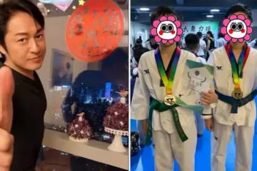 59歲馬景濤罕見曬娃！倆兒子身高出眾，顏值比爸爸略勝一籌，網友：虎父無犬子