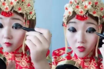 結婚當天！新娘給自己畫「大熊貓眼線」嚇壞眾人   「睜開眼後」反差美網全尖叫：高手中的高手