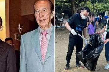 「賭王45歲兒子」何猷龍做義工，陪老人下棋笑容親切，打扮樸素「沙灘撿垃圾」接地氣，「身家369億」也不擺架子