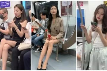 車廂裡養眼風景❤️網路瘋曬「搭地鐵巧遇的超美正妹」　一上車「秒被口罩白皙仙女電到」正臉美翻天