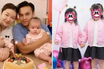 熊黛林「雙胞胎女兒」長相差太遠！姐姐大眼睛顏值隨媽媽，妹妹眼睛小像爸爸略顯普通