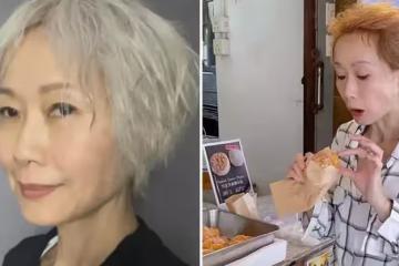 葉童頂著一頭白髮，臉上斑點法令紋都不遮，太真實了，接受自己的年齡