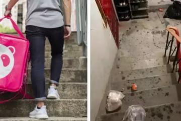 雨天爬6樓送餐!女大生領完餐「把零錢灑在樓梯間」甩門就走 外送員「一路撿到樓下」恍然大悟:故意的?