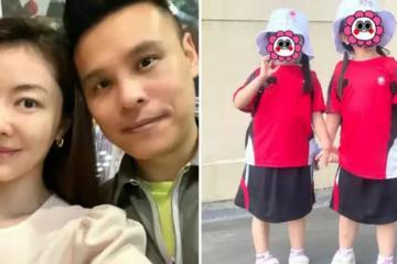 熊黛林3歲雙胞胎開學！穿校服裙子「顏值差距大」但呆萌可愛，被曝一年學費要12萬