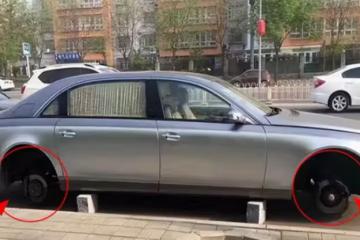 1300萬邁巴赫違停不留電話,仗著車貴從來不挪,第2天「車輪全消失」,損失140萬哭喊:想走也開不了