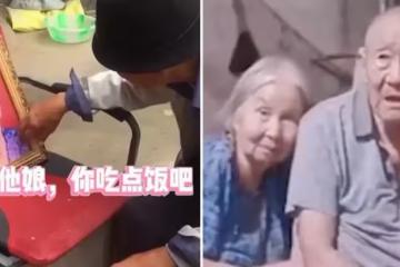 淚奔!90歲癡呆老人給妻子遺像餵飯,外孫女:他只記得姥姥