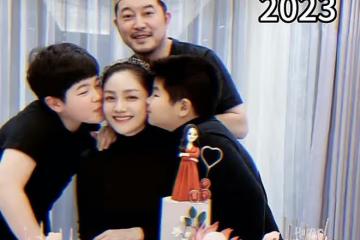 胡可曬全家福！沙溢鬍子拉碴十足的油膩大叔，她戴生日皇冠如公主