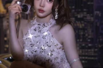 19歲極品尤物時尚穿搭:古典且時尚的亮片短衣和包臀裙