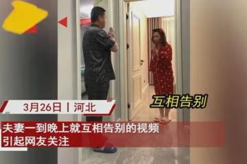夫妻一到晚上就互相告別，轉身各回各屋變鄰居，一個動作令人笑噴