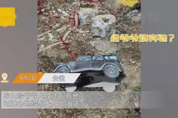 孫女給爺爺上墳送奔馳，貼心配加油站仔細叮囑，洋妞讓人不淡定了