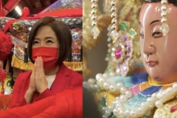 虔誠遶境見媽祖神蹟！于美人「3揮令旗護信徒」下秒神光裂黑雲　「前輩急提醒犯1錯」：糗大了