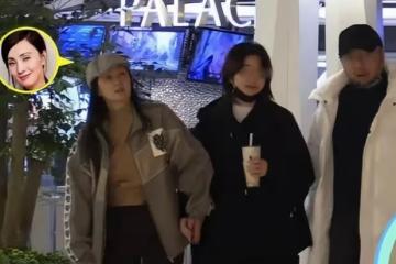徐崢攜妻女逛街被拍，女兒身高體型太像媽，肉餅臉和徐崢一模一樣