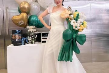 孫藝珍時隔2年穿婚紗代言，手捧氣球花燦笑，姐姐瘦了不少