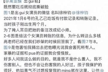 高亞麟被曝家暴孕期出軌！！塌房的風還是吹到了家兒女