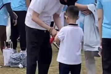 馮紹峰親子運動會！5歲兒子正面照首曝光，圓頭圓腦像迷你版趙麗穎