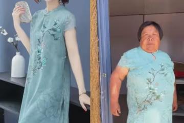 女兒給母親買了套旗袍，母親穿身上笑噴人，網友：笑得我差點斷氣