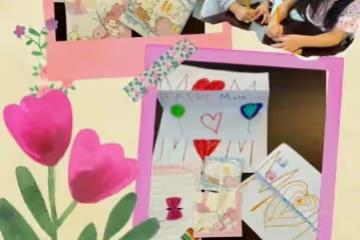 郭晶晶母親節曬照 兩個女兒為媽媽畫賀卡 7歲霍中怡會寫繁體字 