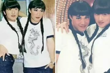 謝霆鋒陳奕迅早期「女裝舊照」曝光！梳雙馬尾好嬌俏，挺胸抬臀秀身材，網：笑不活了