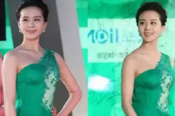 劉詩詩穿單肩長裙亮相，造型華麗身形飽滿，單手叉腰御姐范十足