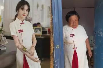 愛美大媽網購一件旗袍，試穿和模特對比想噴人，網友吐槽：像李逵