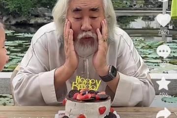 張紀中慶73歲生日,杜星霖挺孕肚為老公戴生日帽,三個兒女齊出鏡