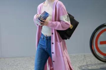 徐夢潔真是甜美穿搭女王,粉色長衫穿出滿滿元氣感,時尚感爆表!