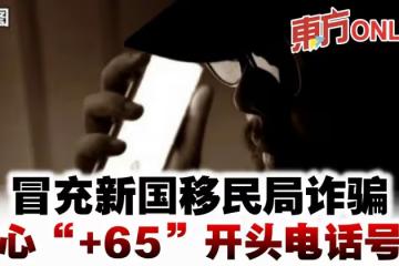 冒充新國移民局詐騙　小心「+65」開頭電話號碼