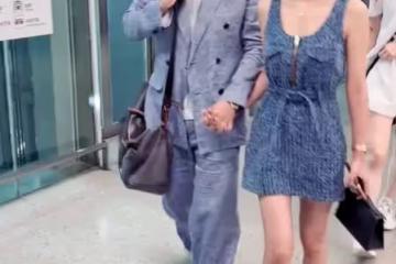 汪小菲馬筱梅機場牽手亮相，恩愛滿滿，展現幸福婚姻模樣