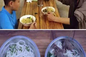小男孩帶失明父進麵館,點餐大喊「大喊2碗、卻偷偷比1」老闆秒懂,父子離開後,留下的東西讓老闆淚目😢
