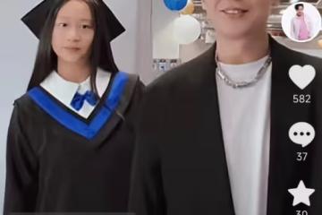 陳浩民慶祝大女兒小學畢業,12歲雅薷身高近一米七,越長越漂亮