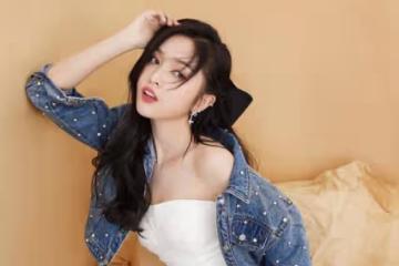 吳宣儀也不好好穿衣，斜穿牛仔外套內搭抹胸，身材居然這麼出眾