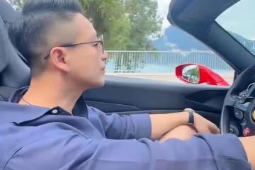 汪小菲在瑞士開跑車帶小梅兜風，夫妻互喂食物秀恩愛