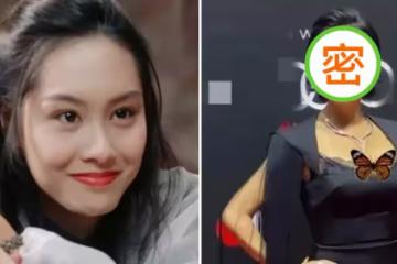 50歲朱茵近照曝光，黑色裙子緊身裙凸顯身材，網友：發福了變化好大